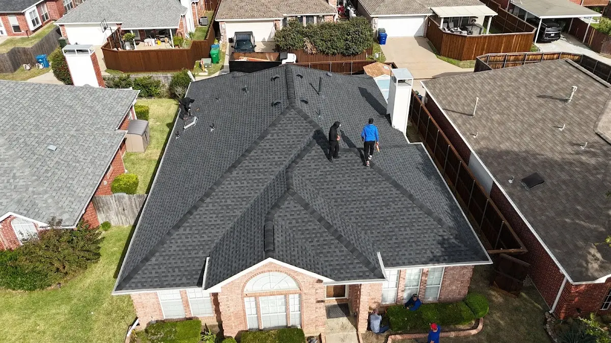 Slate & Tile Roof Repair work in progress on a Elk Grove Village property